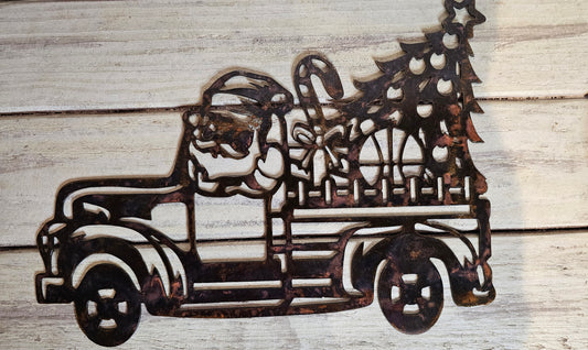Santa in The Vintage Truck