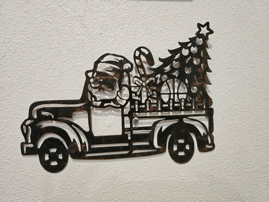 Santa in The Vintage Truck